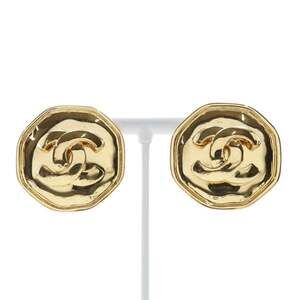 CHANEL Gold Logo Earrings